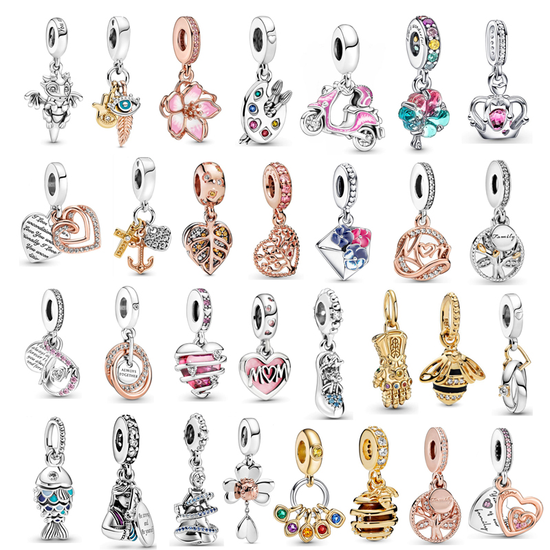 

Authentic 925 Sterling Silver Charms Fit Pandora Bracelets Necklaces Pandents For Womens DIY Making Luxury Jewelry Gift With Original Box