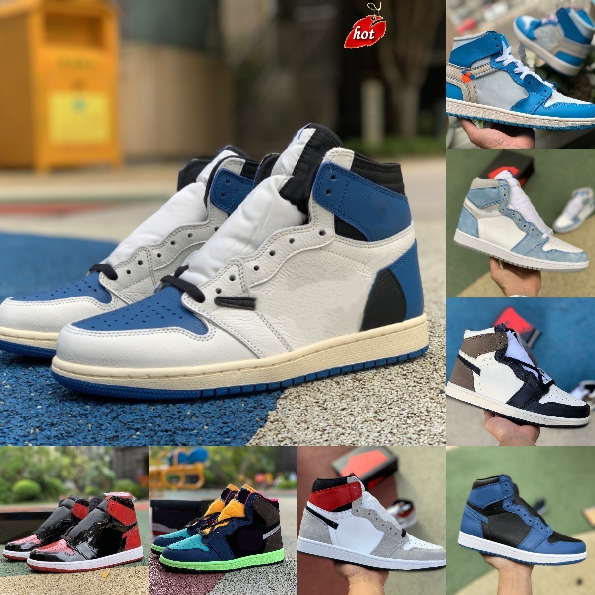 

TOP Jumpman 1 1s High Sports Basketball Shoes Mens Women Jorden Fragment X OG SP Bio Hack Shadow 2.0 Bred Patent Hyper Royal DARK MOCHA, Bred toe