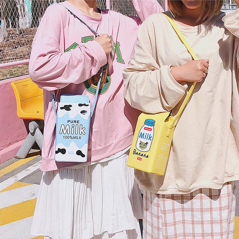 

Evening Bags Women Messenger Mobile Phone Bag Korea Funny PU Printing Fashion Shoulder Girl Creative Personality Small Square BagEvening, 05