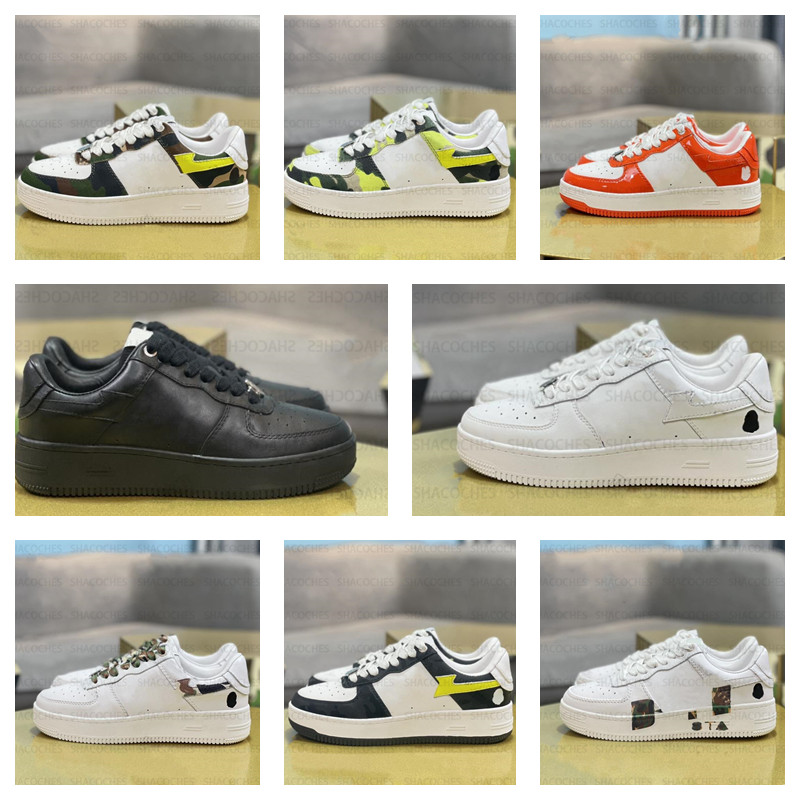 

fashion Casual Shoes Designer mens womens Platform big A BATHING APE camouflage STA MEDICOM TOY CAMO Men LADIES sneaker monkey shape stars Outdoor logo bapesta shoes, 13