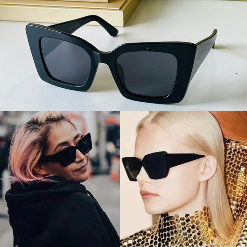 Lunettes de soleil vintage Audrey Fashion Femmes modèle E4344 carré Flap surdimensionné Top lettre Lunettes de soleil Leopard Acétate Cadre Matér