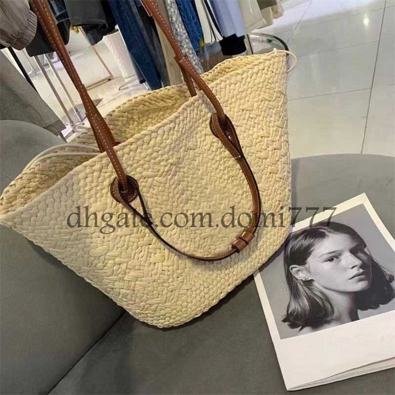 

Fashion Straw Woven Shoulder Bags for Summer Beach Bag Shopping Tote Bag 48x25cm, No box
