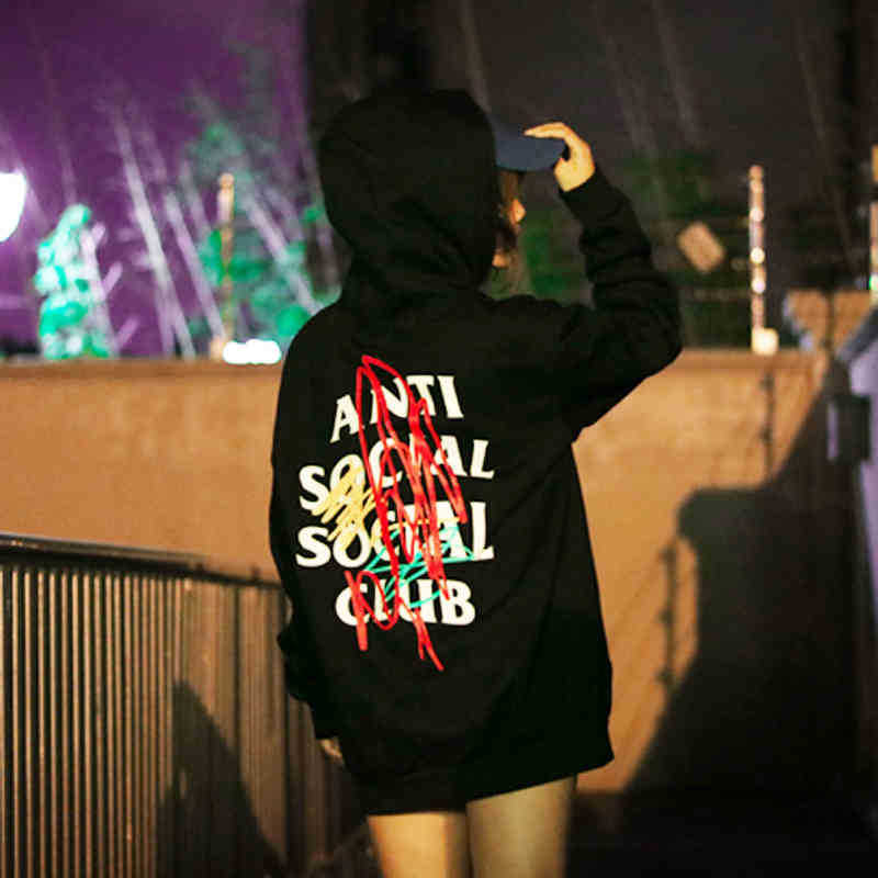 

Hoodie Anti Social Club Cherry Blossom Camouflage Plush Men' and Women' Long Sleeved