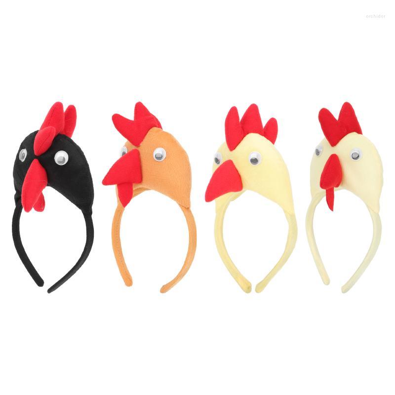 

Bandanas Hairheadbands Animal Chicken Costume Headband Hoop Party Birthday Hairband 30Th Head Band Rooster Hat Cosplay Chick Plush SashBanda