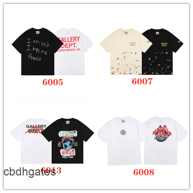 

Sleeve Galleryes t Shirts Mens Short Designer Dept Summer 2022 Series Printed Men Women Lovers Street Hip Hop Trend, 6005 white