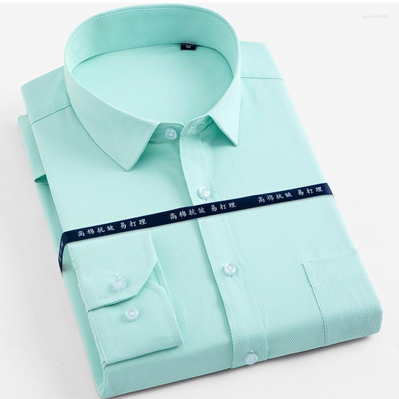 

Men's Dress Shirts Mens Solid Long Sleeve Single Patch Chest Pocket Formal Business Office Social Shirt Classic Basic Eldd22, 3012-08