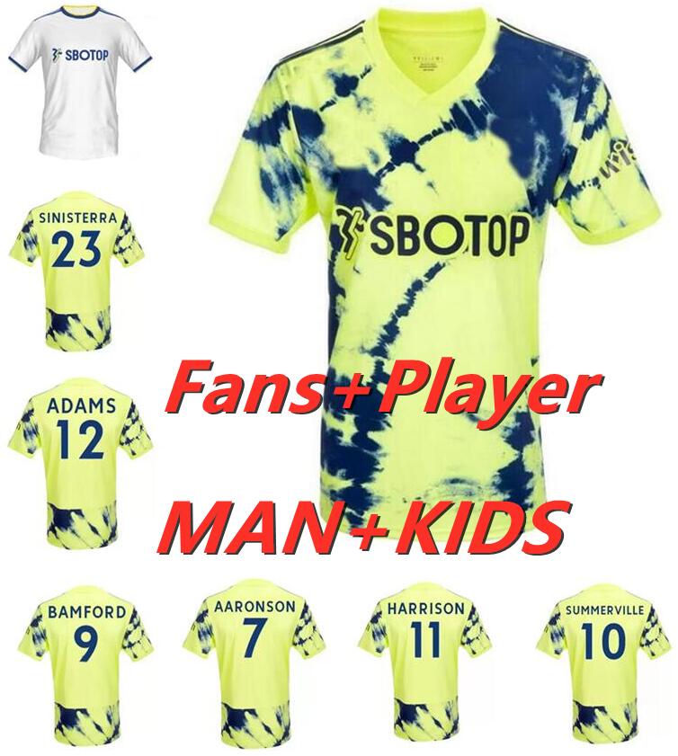 

Leeds Unitedes soccer jerseys 22 23 JAMES HARRISON POVEDA BAMFORD KOCH T.Roberts Raphinha M LLORENTE R Fans Player version 2022 2023 Men Kids kit football shirt
