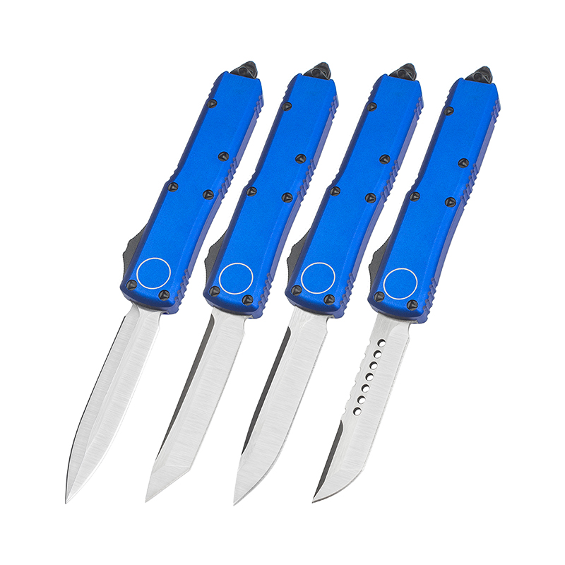 New UTX85 Multi Functional Knife Custom Tactical Knives Pocket EDC Outdoor Camping Survival Tools D2 Blade Blue Aluminum Handle Knives High Quali-image-767987572