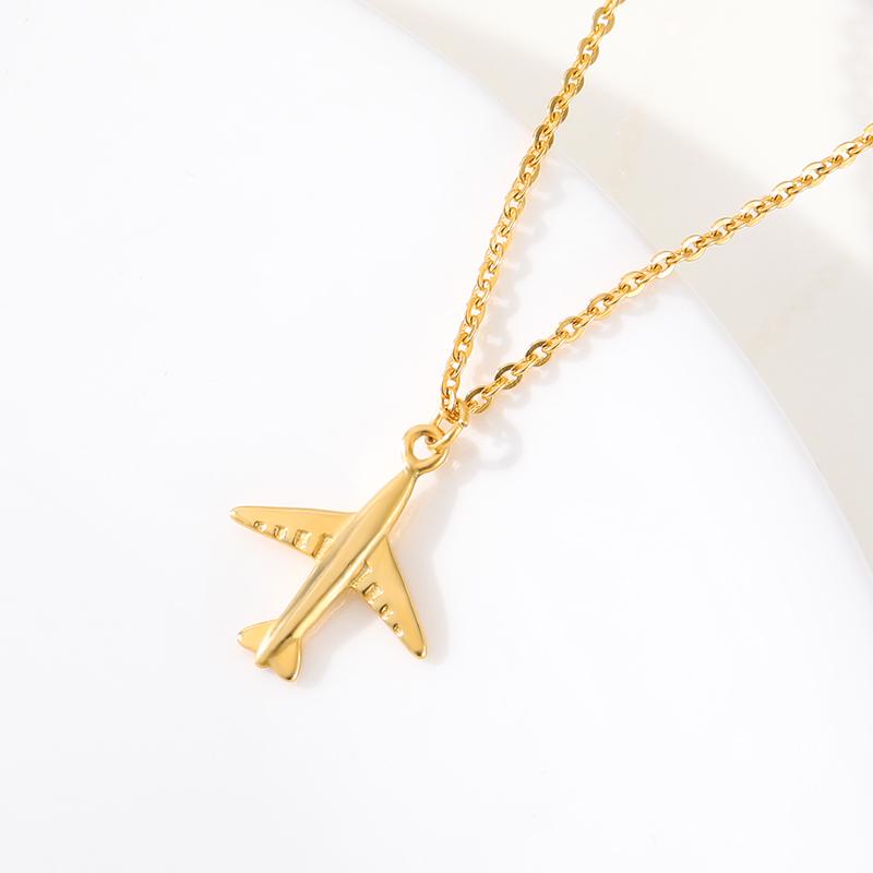 

Pendant Necklaces Personalised Jet Aeroplane Pendants Women Men Fashion Gift Stainless Steel Aircraft Necklace Travel Plane Jewelry
