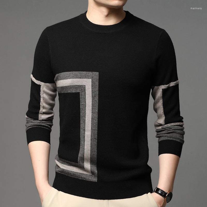 

Men's Sweaters Mens Pullover Sweater 2022 Round Neck Long Sleeve Casual Versatile Slim Top Knit Wool Brand Fashion ClothingMen's Mari22, Khaki