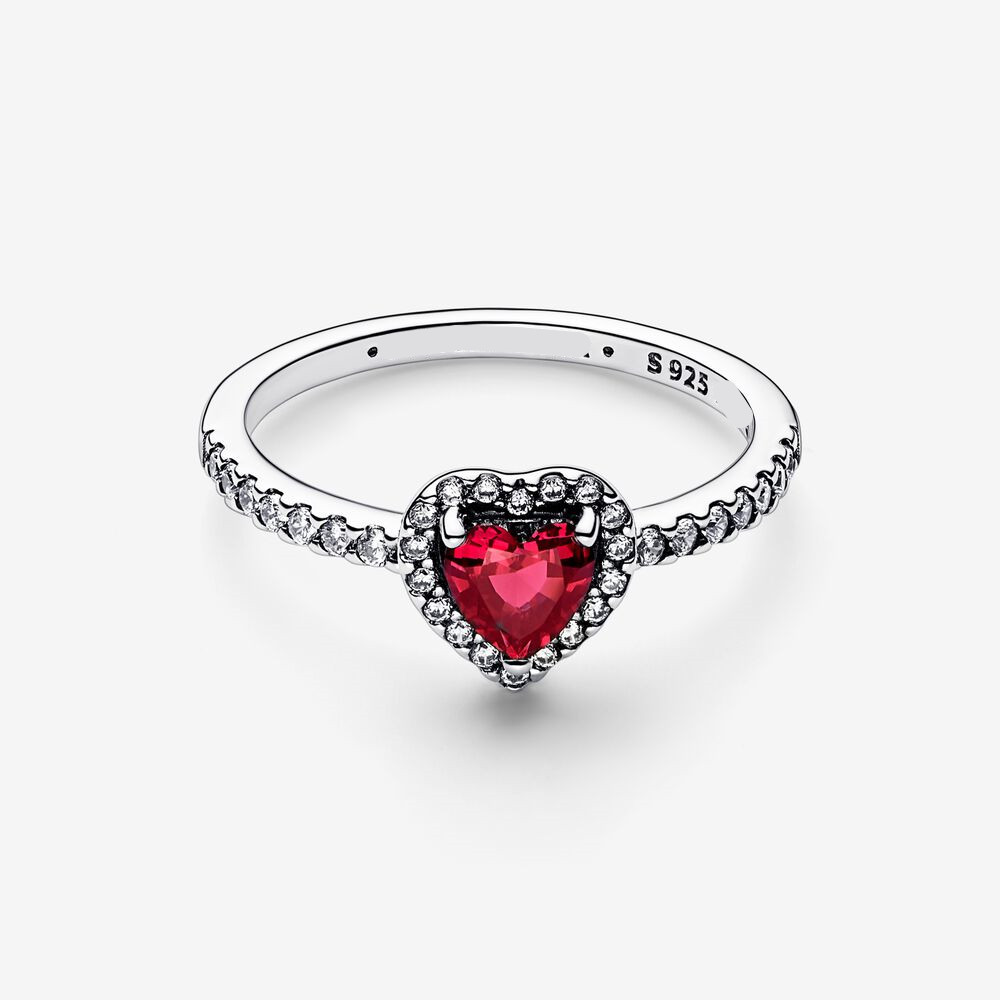 

925 Silver Shining Red Heart Zircon Wedding Rings for Women Engagement Couple Ring DIY fit Pandora Designer Jewelry Holiday gifts
