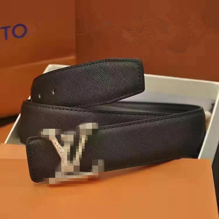 

Luxury Designer Belts Genuine Leather Belt High Quality Mens Double Letters Big Gold Buckle Men Women Classic Casual with Box 105-125cm, Multi