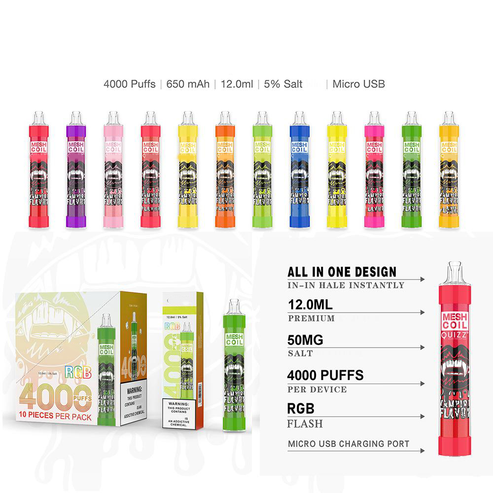 

Electronics Vapmod QUIZZ QD 30plus Disposable Pod Device Kit E-cigarettes 4000 Puffs 650mAh Rechargable Battery Prefilled 12ml Cartridge Vape Pen 100% Authentic