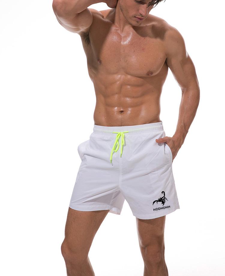 

Men' Shorts Brand Printing Summer Athletic Men' Loose Thin Beach PantsMen, Black