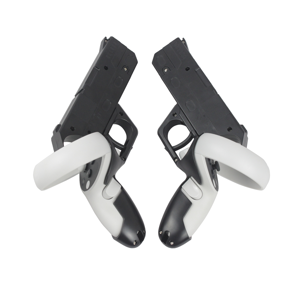 

VR Game Gun for Oculus Quest 2 Pistol Grip Shooter Games Controller Handle Enhanced FPS Gaming Experience Gun Case Black White