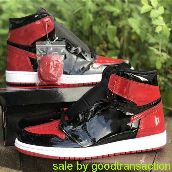 

with Original Box 10 days get shoes Jumpman 1S High OG Patent Green Blue Red BLACK Basketball Shoes Bred 1 Patent-leather mirror classic s
