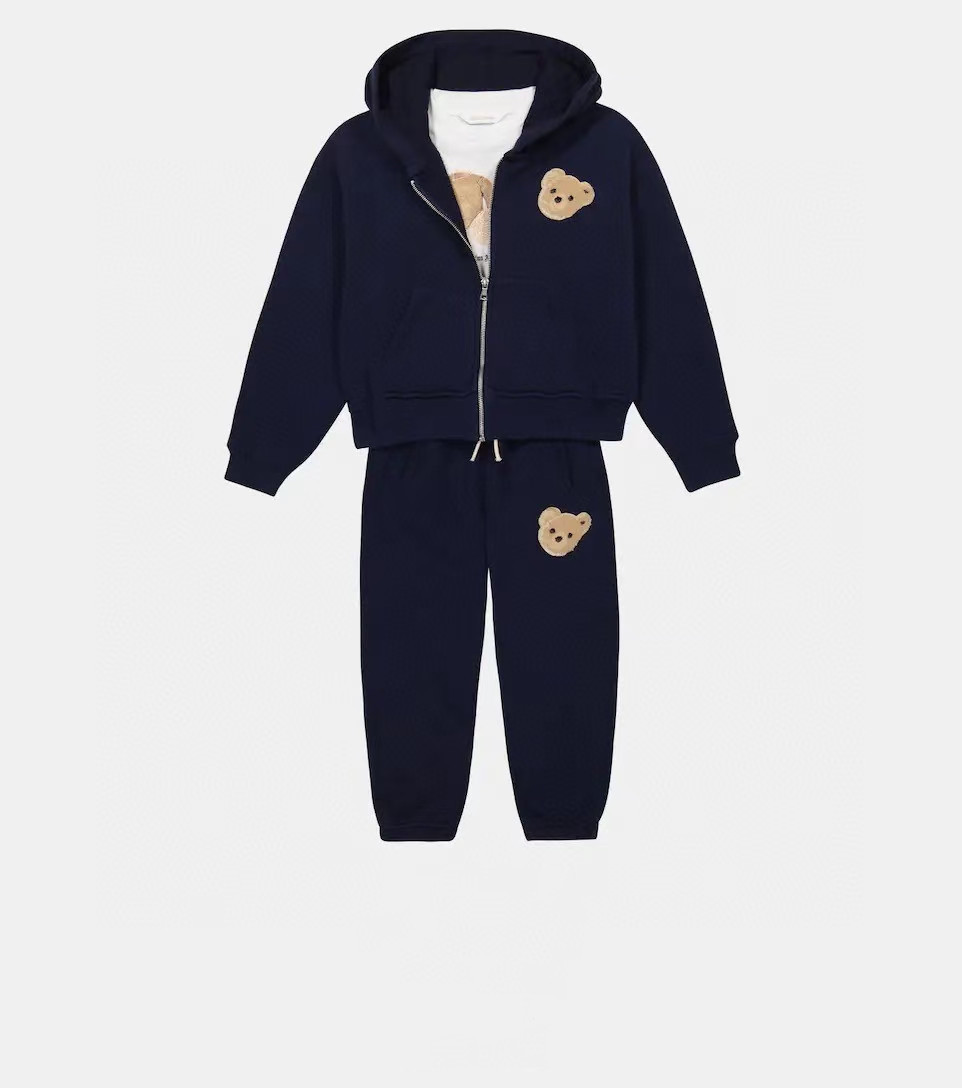 Baby Sets Kid Designer Clothe children Tracksuits Top Zipper Hooded Bear Print With Letter-image-793825608