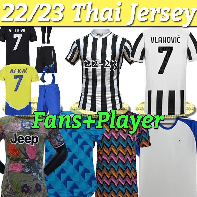 2021 2022 2023 Dusan Vlahovic Football Soccer Jersey Dybala Chiesa 21 23 23 Morata Arthur McKennie Men Kit Kit Kit Chaussettes Chaussettes de foo