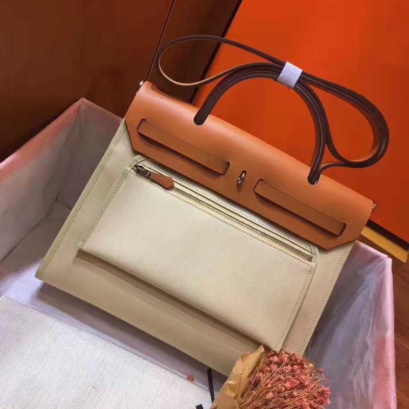 

2022 Top New Brand Fashion Luxury Designer Women's Bag Herbag 31cm College Style One-shoulder Diagonal Handbag Leather Large-cap, Orange
