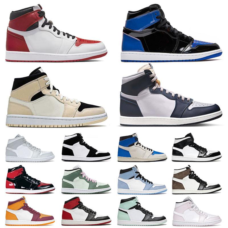 

Mens Womens Jumpman 1 1s Designer Basketball Shoes High Georgetown Patent Royal Blue Heritage University Blue Mid Carbon Fiber Dutch Green Sports Sneakers Trainers, A25 36-46 fearless