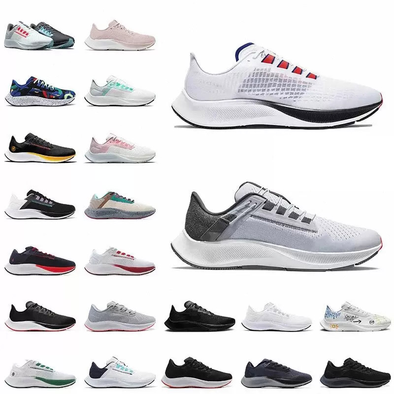 

Top Quality Zoom Running Shoes Pegasus Be True Mens Women ZM Flyease 38 Triple White Midnight Black Navy Chlorine Blue Ribbon Green Wolf Grey trainers Sneakers 36-45