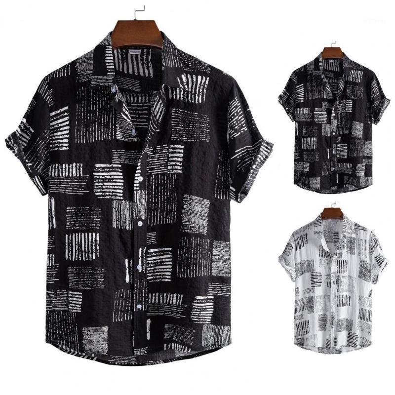 

Men's Casual Shirts 2022 Fashion Mens Short Sleeve Hawaiian Shirt Fast Drying Plus Size Asian -3XL Summer Floral Beach For Men, Black