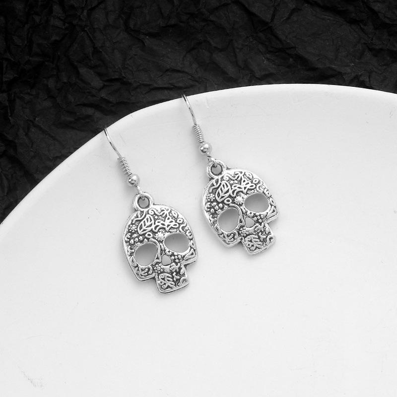 

Dangle & Chandelier Halloween Earrings For Women Girls Vintage Fashion Black Enamel Butterfly Cross Drop Handmade Jewelry Punk Goth Party Gi