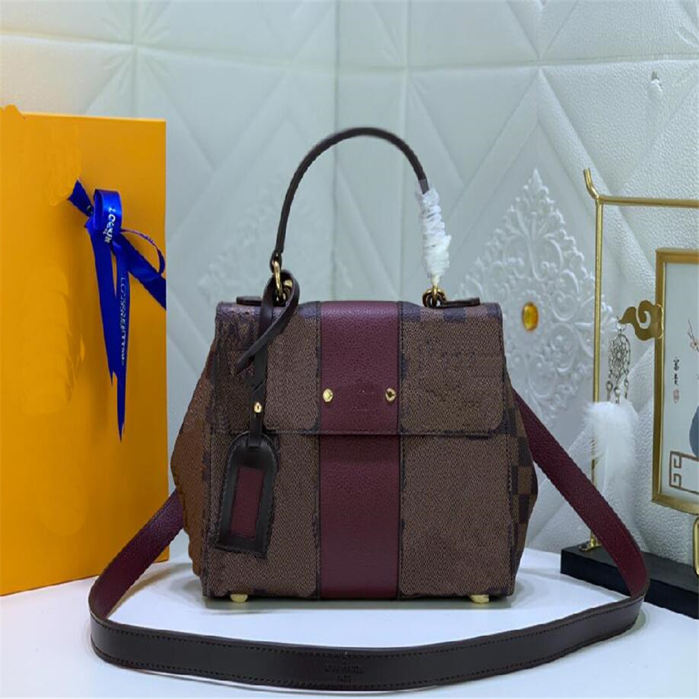 

N41073 bag BOND STREET BB Clutch Canvas top handle messenger women Genuine real leather designer purse crossbody shoulder bag handbag