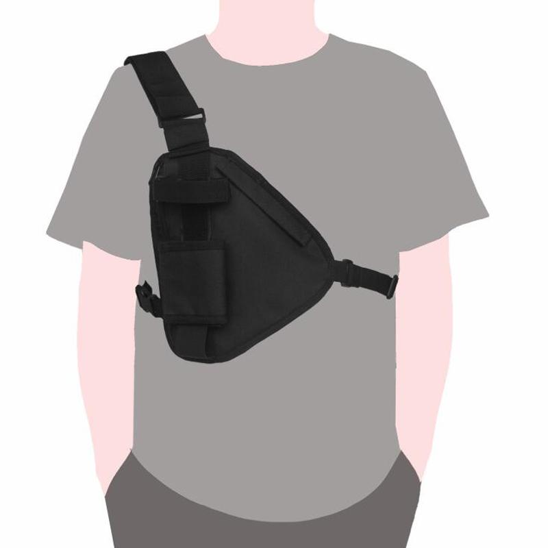 

Outdoor Bags Male Casual Triangle Wearable Sports Chest Walkie Talkie Bag Adjustable Strap Polyester Durable Tactic Practical OutdoorOutdoor, Black
