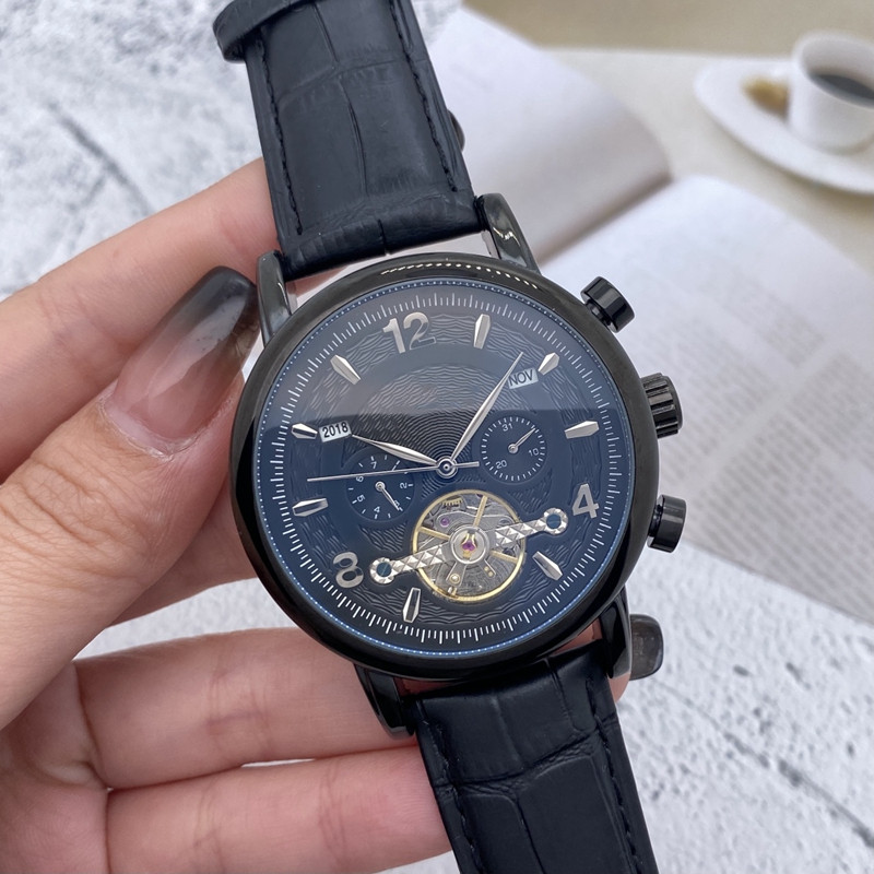 

Fashion Swiss Watch Leather Tourbillon Watches Automatic Men Wristwatch Mens Mechanical Steel Watches Relogio Masculino Clock high quality Five stitches work