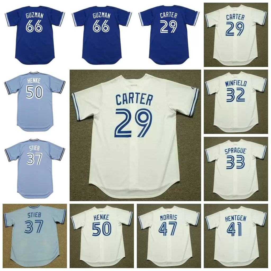 

Toronto Vintage Baseball Jersey 29 JOE CARTER 1993 32 DAVE WINFIELD 1992 SPRAGUE STIEB 41 PAT HENTGEN 47 JACK MORRIS 50 TOM HENKE 1987 66 JUAN GUZMAN 1994, Men