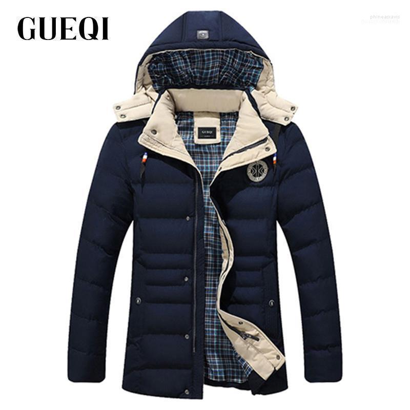 

Men's Down & Parkas GUEQI 2022 Men Winter Jacket Brand Clothing Warm Casual Solid Hooded For Male Jackets Outwear Coats 8151 Phin22, Black