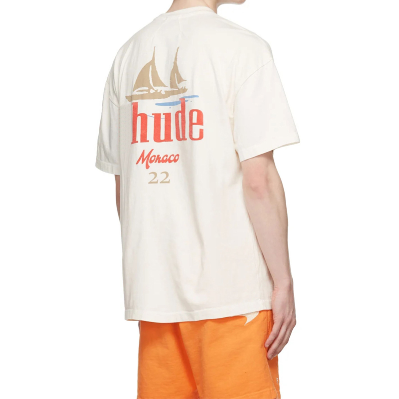 

22ss Summer USA Manaco Sailboat Tee Fashion Mens Short Sleeve Tshirt Women Clothes Casual Cotton T shirts Three Color, White