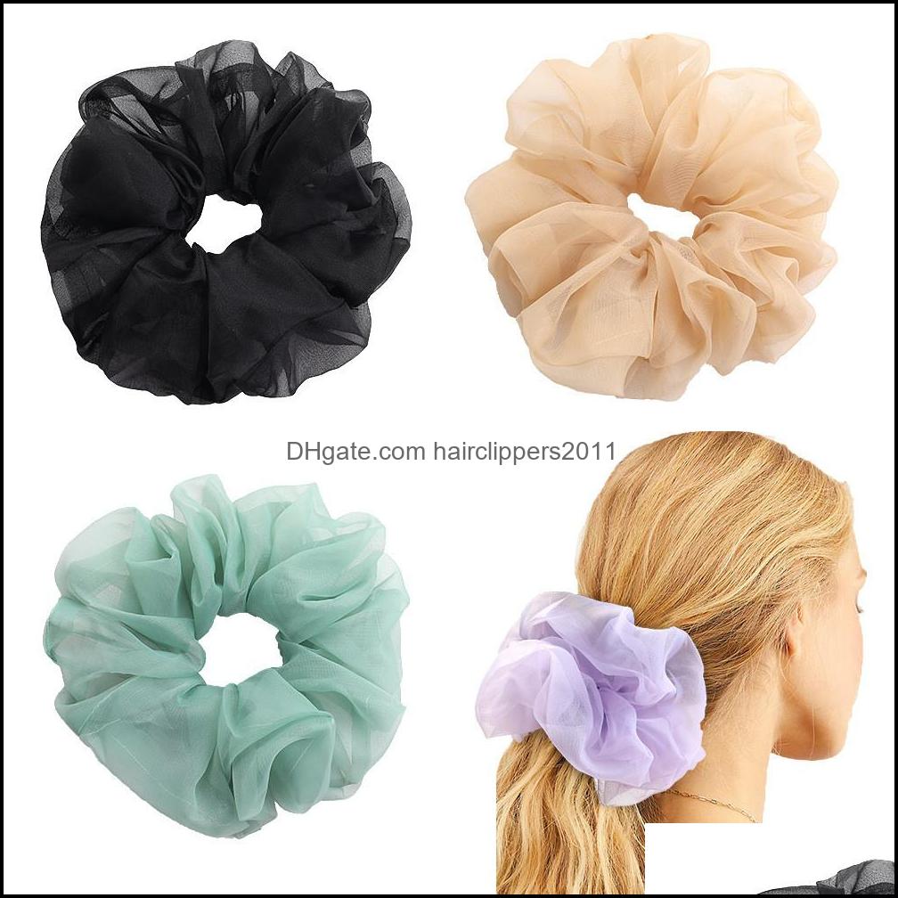 

Hair Accessories Tools Products Oversized Scrunchies Big Rubber Elastic Hairband Girls Candy Color Ponytail Holder Smooth Chiffon Scrunchi