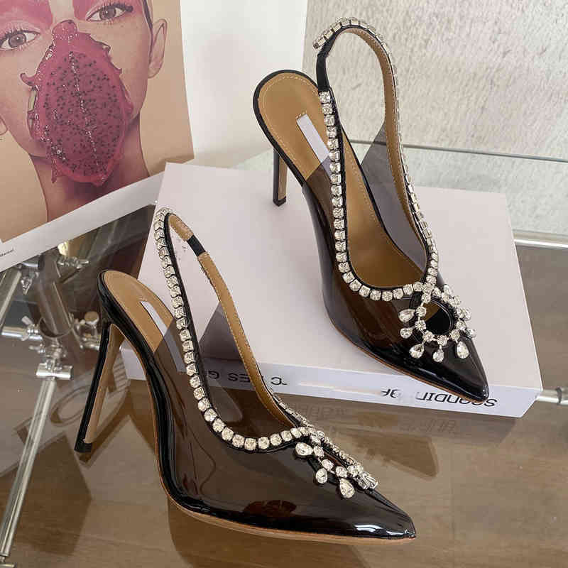 

Sandals Factory Price Latest Styles Plus Size Women's Shoes Pointed Toe Stiletto Black Luxury Bridal Elegant MK, 1# shoe box