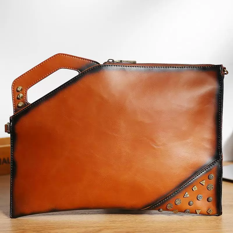 

Briefcases Men's Bag Crossbody Bags Crazy Horse Leather Men Briefcase Messenger Business Shoulder Bolso Hombre 2022