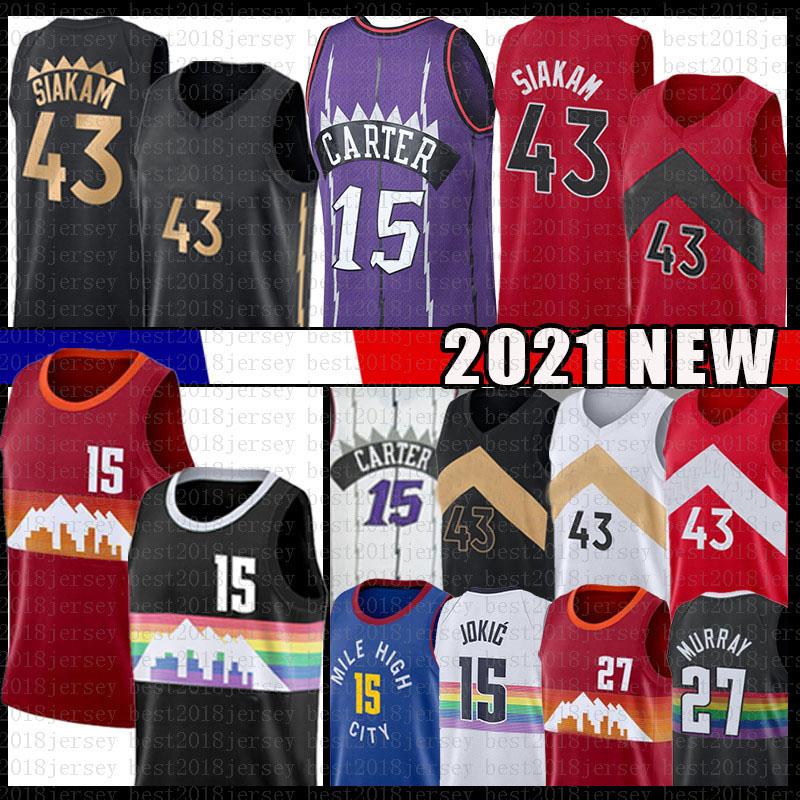 

Nikola Vince Carter Jokic Pascal Siakam Basketball Jersey Jamal Murray Tracy Mcgrady Jerseys 15 43 27 1
