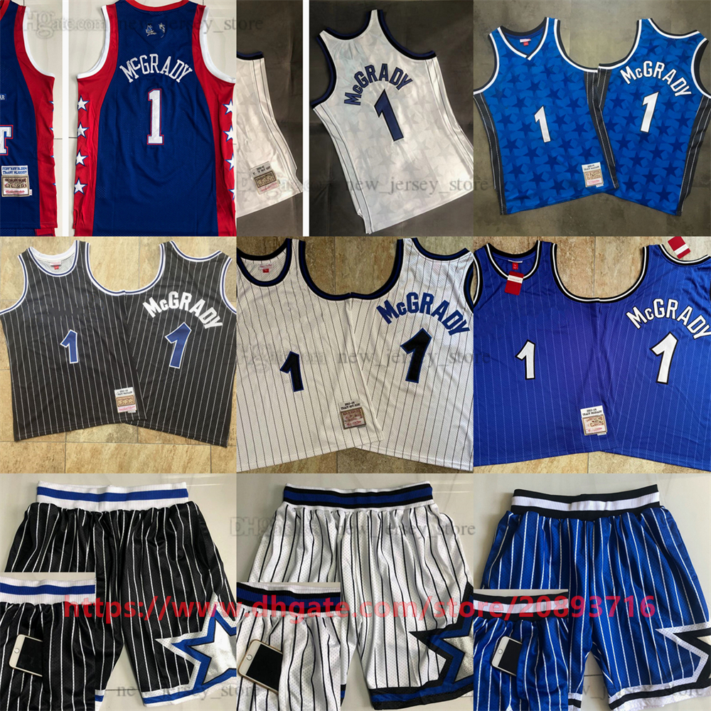 

Mitchell and Ness Authentic Embroidery Basketball 1 TracyMcGrady Jerseys Retro Stripe 2003-04 2000-01 Real Stitched Breathable Sport all-star 2004 Jersey Shorts