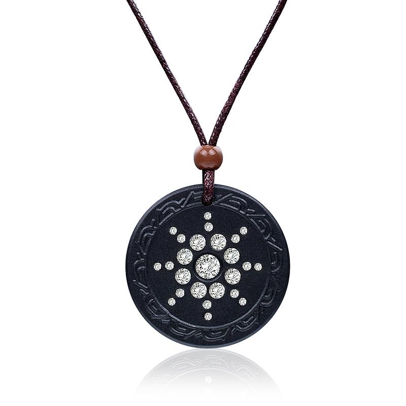 

Pendant Necklaces EBUTY Black Lava Stone Pendants Energy Quantum Ions Health Healing FIR Germanium Charms Fashion Necklace Gift For Women