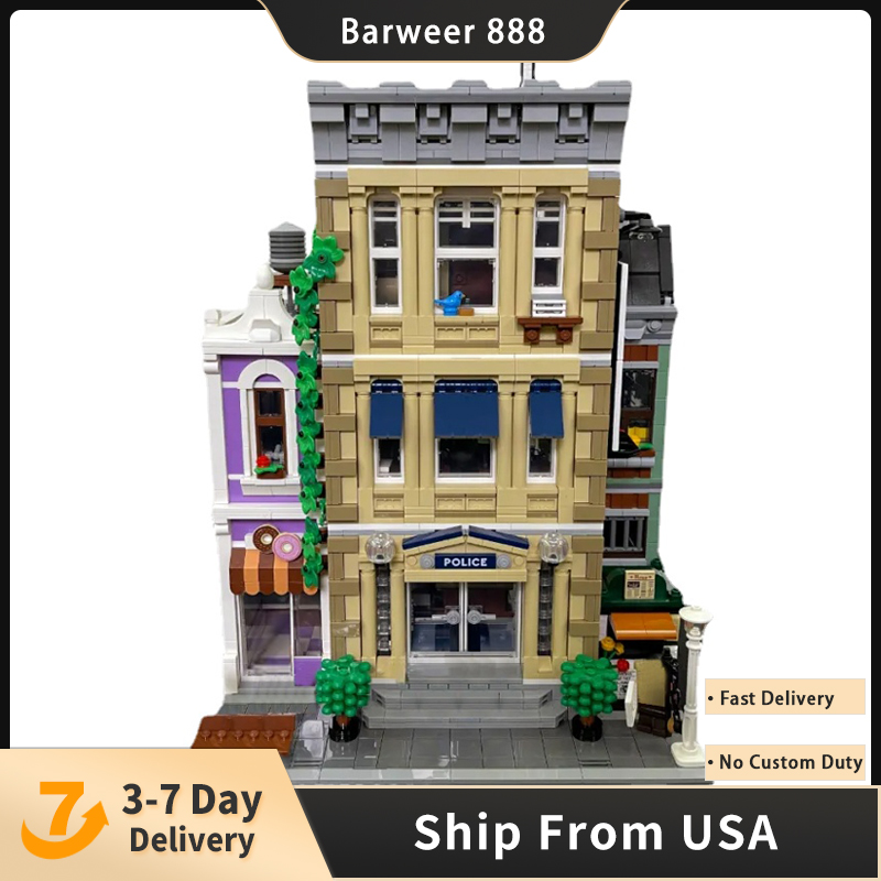 

City Street View Block Creative Architecture Series 1661 Police Station 2923pcs Building Blocks Bricks Toys Christmas Gift 10278 Model Kit