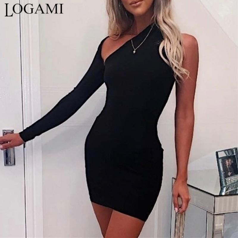 

One Sleeve Sexy Bodycon Dress Women Mini Party Dresses Spring Short Casual, Red