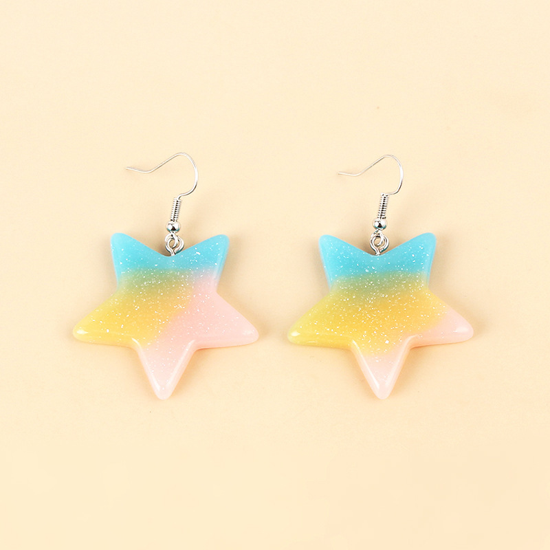 

Pointed Star Moon Earrings ummer Cute Minority Design Earrings