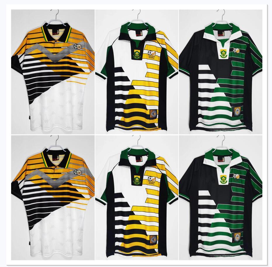 

Retro 1998 Africa soccer jersey 98 McCarthy Bartlett Mokoena Fortune RADEBE classic FISH PARKER vintage Bafana football shirt Men S-XXL, White