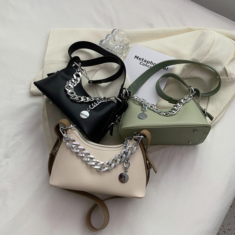 

Evening Bags Trend Top-Handle Luxury Designer Handbags For Women Summer Brand Female Crossbody Thick Chain Shoulder Women's BagEvening, Beige