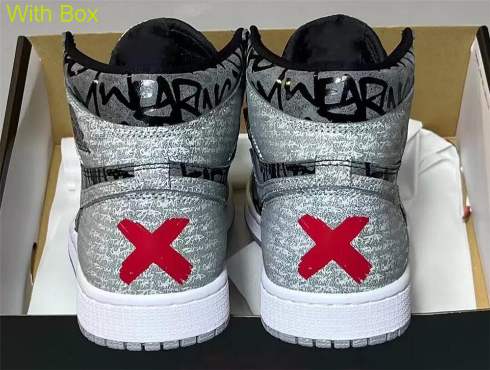 

free box(8 days get shoes) 2022 Release 1 High OG Rebellionaire Athletic Shoes Men Women Black White-Particle Grey Red Fragment 1 Military