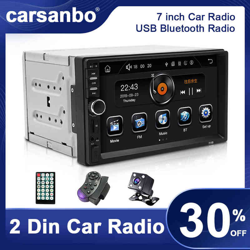 

Car Radio 7'' 2 Din Touch Screen Radio Bluetooth Stereo MP5 Multimedia Video Player Reversing Display USB Connection Android IOS H220422