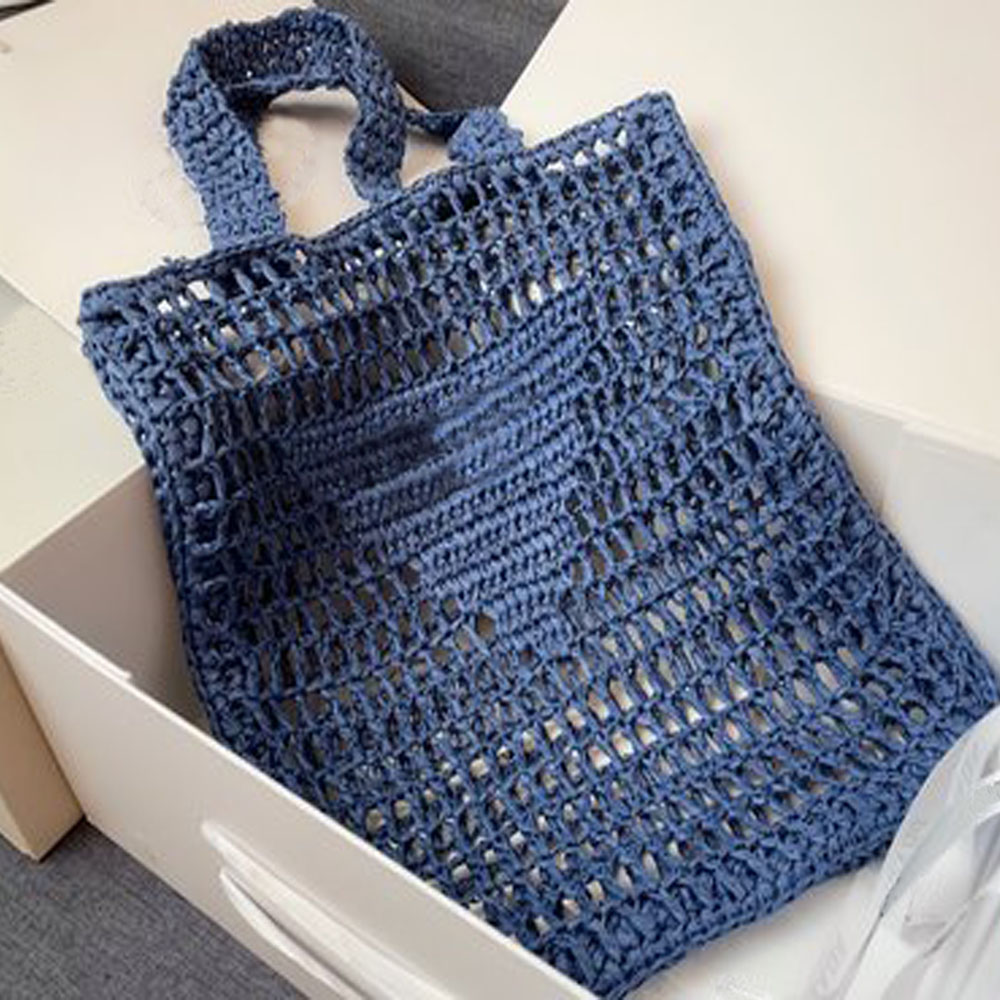 Shoulder Bags Hollow Straw Woven Bag Fashion Casual Handbag Resort bag High Quality Totes Shopping Handmade Summer Travel Beach Handbags MM Gray