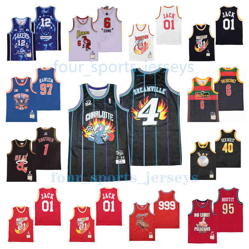 

NCAA Movie Basketball Jerseys Dreamville Jcak Zone Harlem The District Another Boutit Sick Wid It Men Size S--XXL, As picture