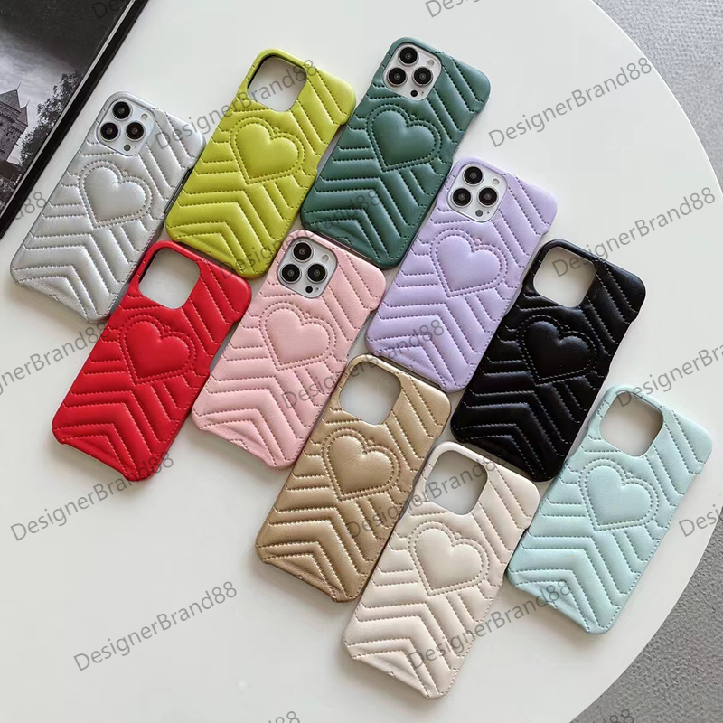 

Luxury Designer Cell Phone Cases heart For Iphone 13 12 11 Pro Max X Xr Xs Case PU 2022 NEW Lambskin Lovers Designers Cellphone Shell Cover Accessories, Color 1