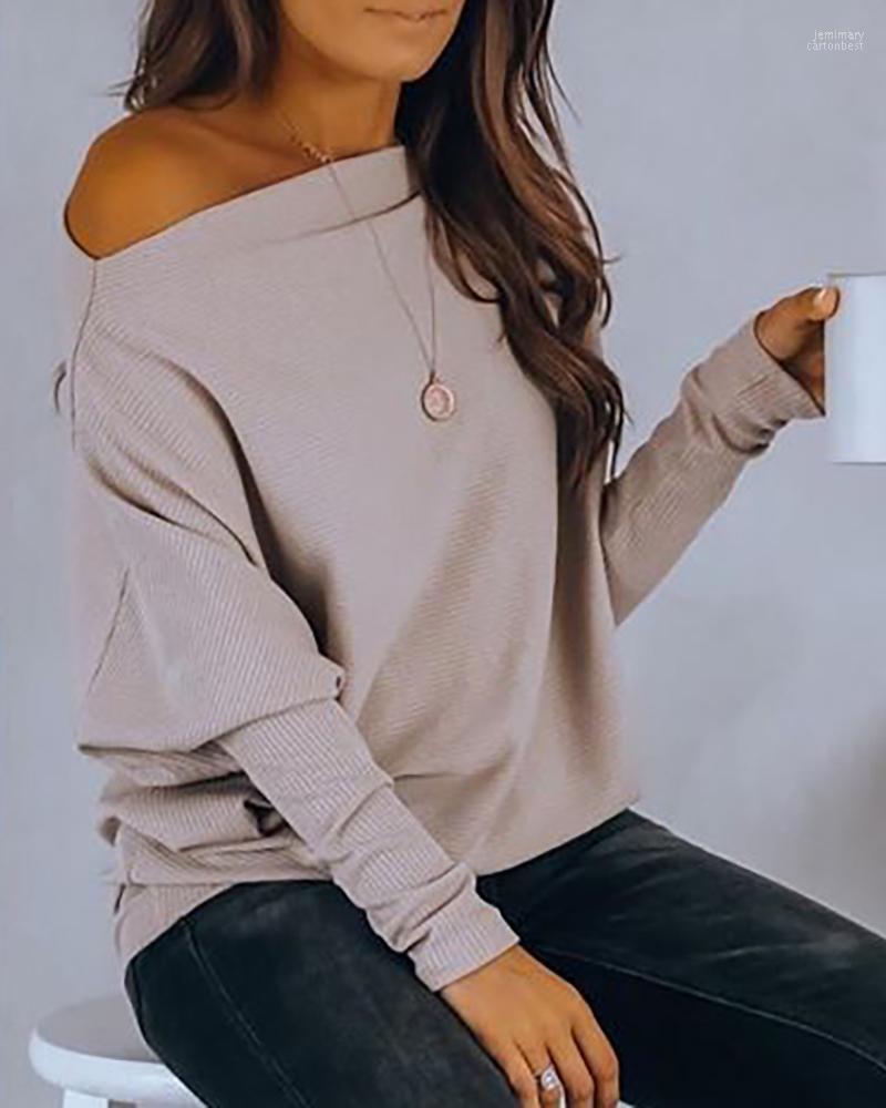 

Women' Sweaters Sweater Knitted Long-sleeved Twill Collar Plain Weave Casual Top French Style Jemi22, Black